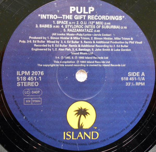 Pulp : Intro The Gift Recordings (LP, Comp)