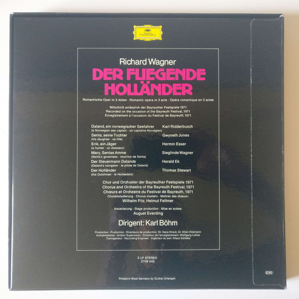 Richard Wagner, Karl Böhm : Der Fliegende Holländer - Bayreuth 1971 (Box + 3xLP)