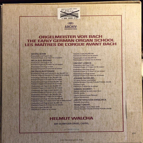 Helmut Walcha : Orgelmeister Vor Bach / The Early German Organ School (4xLP + Box)