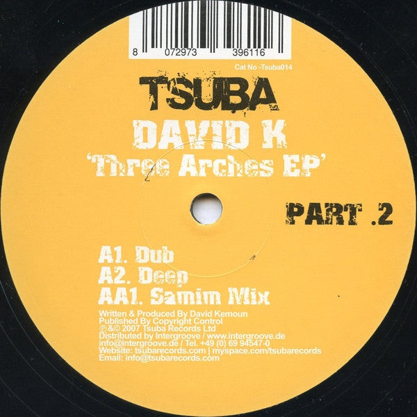 David K : Three Arches EP Part 2 (12", EP)