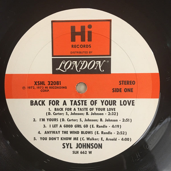 Syl Johnson : Back For A Taste Of Your Love  (LP, Album)