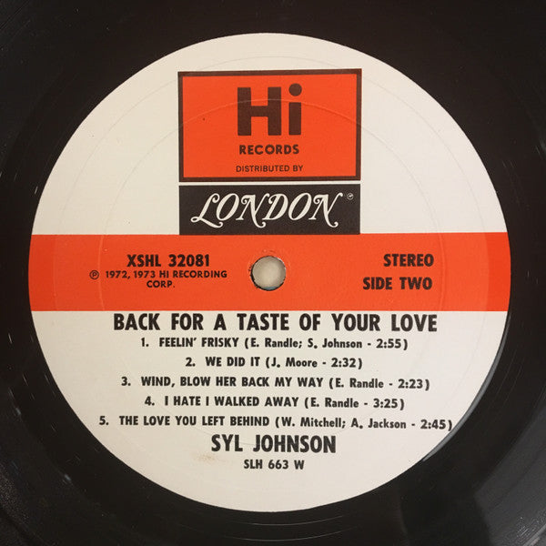 Syl Johnson : Back For A Taste Of Your Love  (LP, Album)