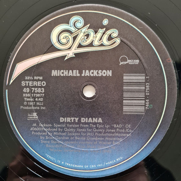 Michael Jackson : Dirty Diana (12", Single)