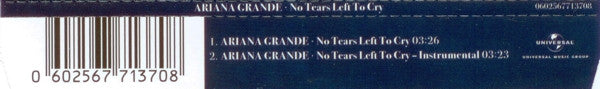 Ariana Grande : No Tears Left To Cry (CD, Single)