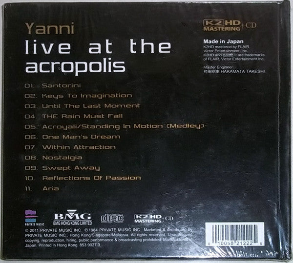 Yanni (2) With The Royal Philharmonic Concert Orchestra : Live At The Acropolis (CD, Album, RE, RM, K2H)