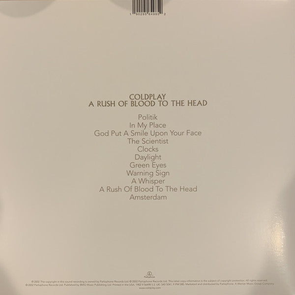 Coldplay : A Rush Of Blood To The Head (LP, Album, Ltd, RE, Whi)