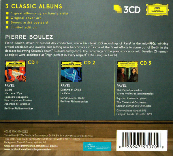 Maurice Ravel - Pierre Boulez : 3 Classic Albums (3xCD, Album, Ltd + Box, Comp, Sli)