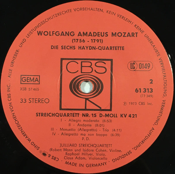 Juilliard Streichquartett*, Wolfgang Amadeus Mozart : Sechs Quartette Für Violinen, Viola Und Violoncello (3xLP, Album + Box)