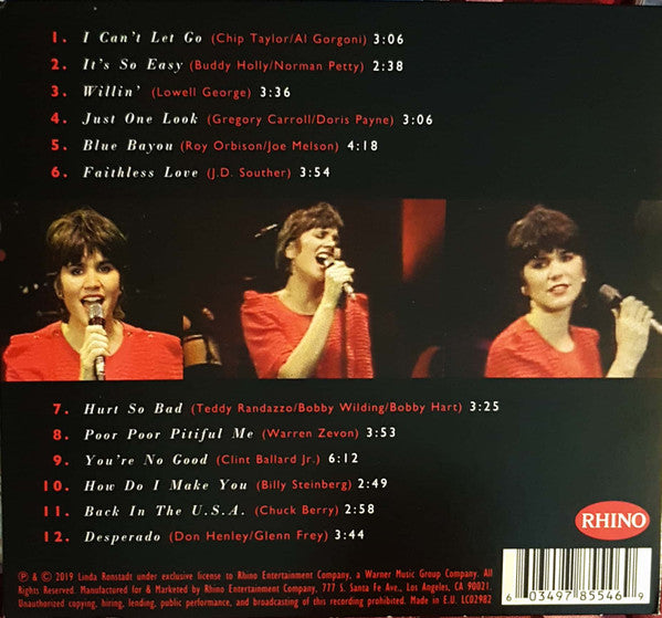 Linda Ronstadt : Live In Hollywood (CD, Album, RM)