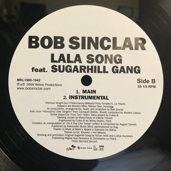 Bob Sinclar : Belly Dancer / Lala Song (12")