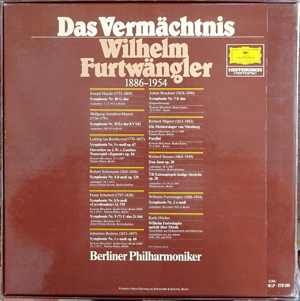 Wilhelm Furtwängler : Das Vermächtnis (10xLP, Mono + Box, Comp)