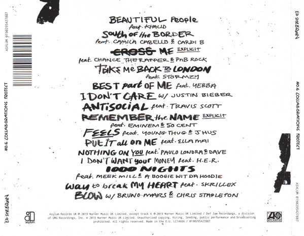 Ed Sheeran : No.6 Collaborations Project (CD, Album, Arv)