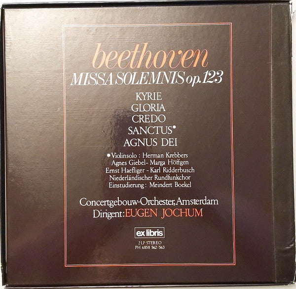 Beethoven*, Eugen Jochum, Giebel*, Höffgen*, Haefliger*, Ridderbusch*, Niederländischer Rundfunkchor*, Concertgebouw-Orchester, Amsterdam* : Missa Solemnis (2xLP, Club + Box)