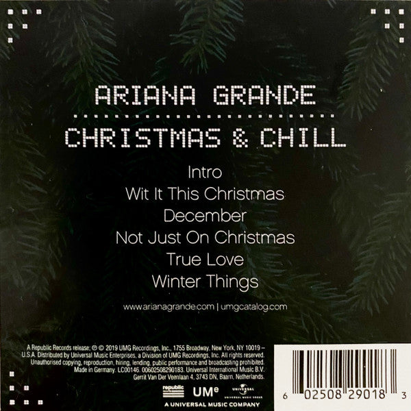 Ariana Grande : Christmas & Chill (LP, S/Sided, EP, Etch, Ltd, RE, Gre)