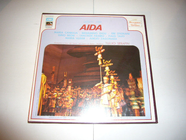 Giuseppe Verdi, Maria Caniglia, Beniamino Gigli, Ebe Stignani, Gino Bechi, Tancredi Pasero, Italo Tajo, Maria Huder, Adelio Zagonara, Orchestra E*, Coro Del Teatro Dell'Opera Di Roma Direttore Tullio Serafin : Aida (3xLP, Album + Box, Album)