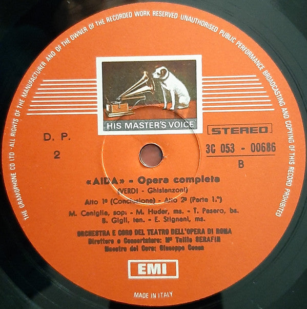 Giuseppe Verdi, Maria Caniglia, Beniamino Gigli, Ebe Stignani, Gino Bechi, Tancredi Pasero, Italo Tajo, Maria Huder, Adelio Zagonara, Orchestra E*, Coro Del Teatro Dell'Opera Di Roma Direttore Tullio Serafin : Aida (3xLP, Album + Box, Album)