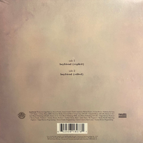 Ariana Grande & Social House : Boyfriend (12", Single, Ltd, Cle)