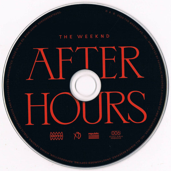 The Weeknd : After Hours (CD, Album, Ltd, Alt)