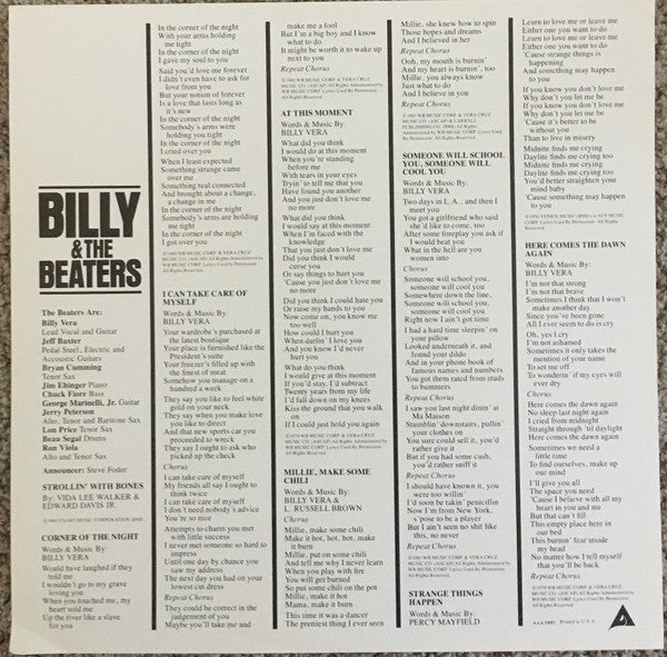 Billy & The Beaters* : Billy & The Beaters (LP, Album)