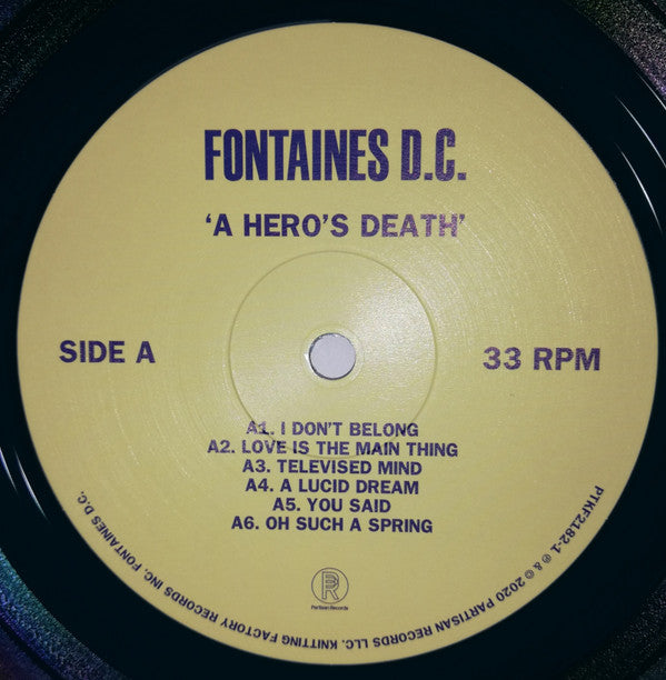 Fontaines D.C. : A Hero's Death (LP, Album, Ltd, Blu)