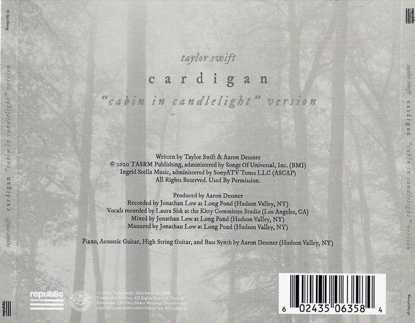 Taylor Swift : Cardigan (Cabin In Candlelight Version) (CD, Single, Ltd)