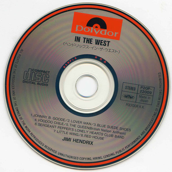 Jimi Hendrix : Hendrix In The West (CD, Album, Promo, RE)