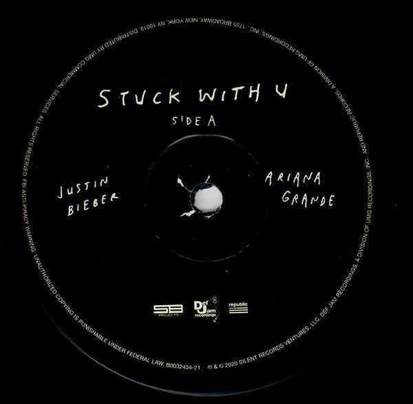 Ariana Grande, Justin Bieber : Stuck With U (7", Single)