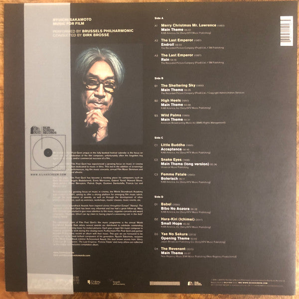 Ryuichi Sakamoto, Brussels Philharmonic Conducted By Dirk Brossé : Music For Film (2xLP, Album, Num, RE, Whi)