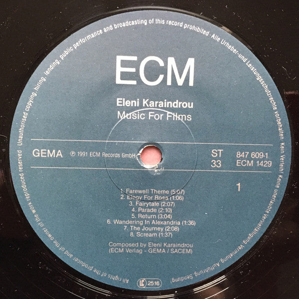 Eleni Karaindrou : Music For Films (LP, Album)