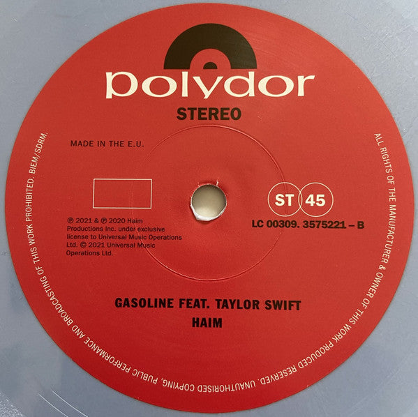 Haim (2) : Gasoline (7", RSD, Single, Ltd, Blu)