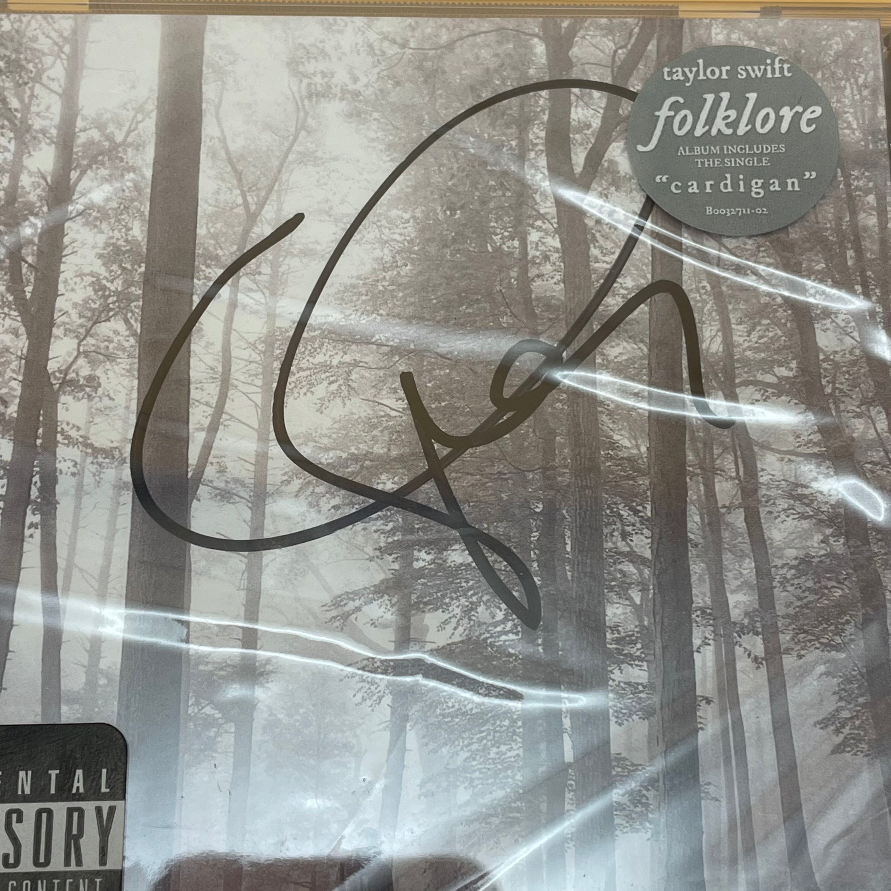 Taylor Swift - Signed Folklore Album with Unique Full-Signature Artwork