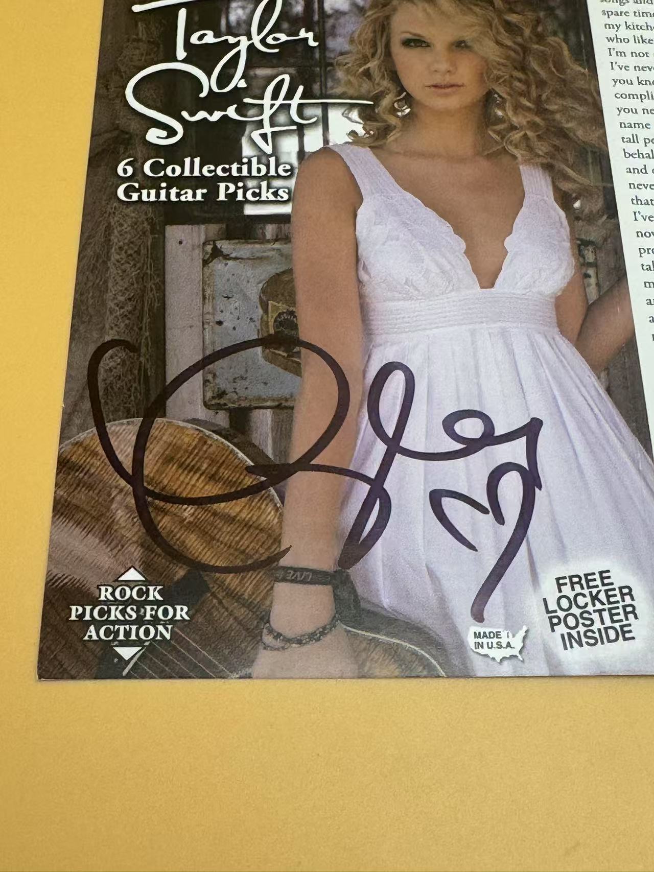 Taylor Swift Rare Double-Sided Poster (Authentic Signature on Front, Printed Signature on Back, Approx. 20cm x 15cm)