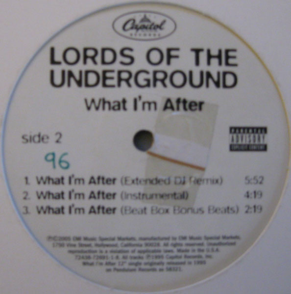 Lords Of The Underground : What I'm After (12", Single, RE)