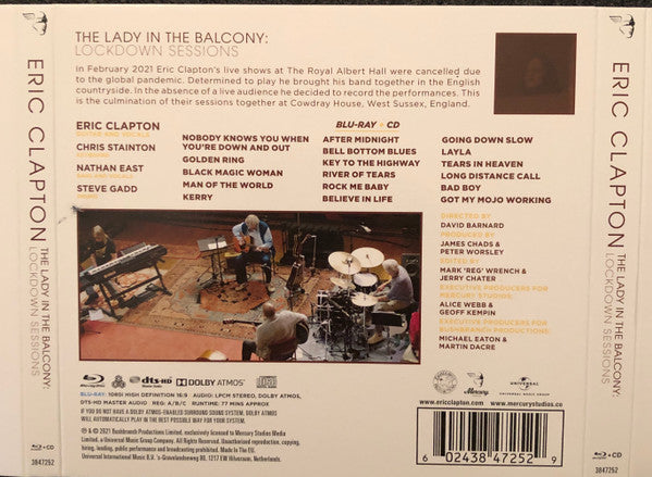 Eric Clapton : The Lady In The Balcony: Lockdown Sessions (CD, Album + Blu-ray, Album, Multichannel, Blu + Bo)