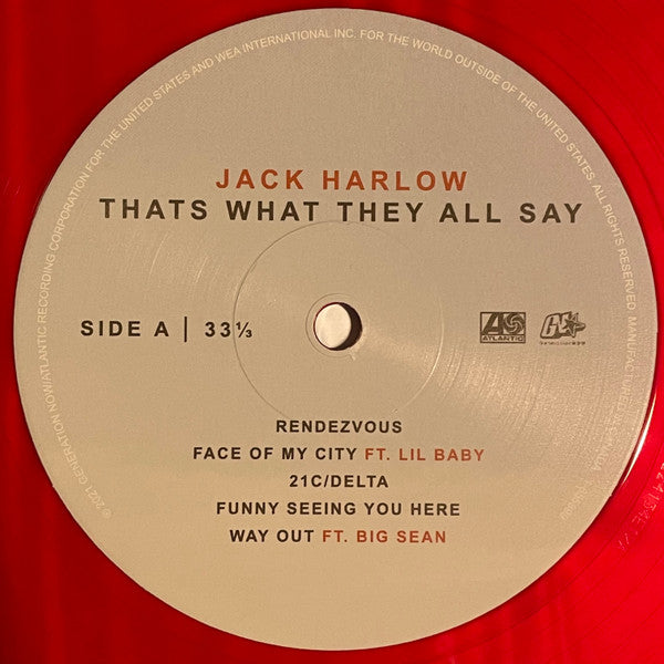 Jack Harlow (2) : Thats What They All Say (LP + LP, S/Sided, Etch + Album, Ltd, RE, Red)