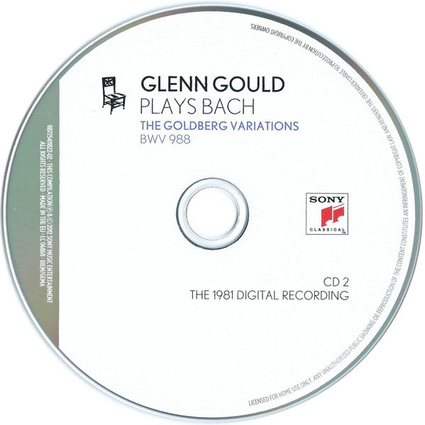 Johann Sebastian Bach, Glenn Gould : Glenn Gould Plays Bach: Goldberg Variations BWV 988 - The Historic 1955 Debut Recording / The 1981 Digital Recording (2xCD, Comp, RE, Arv)