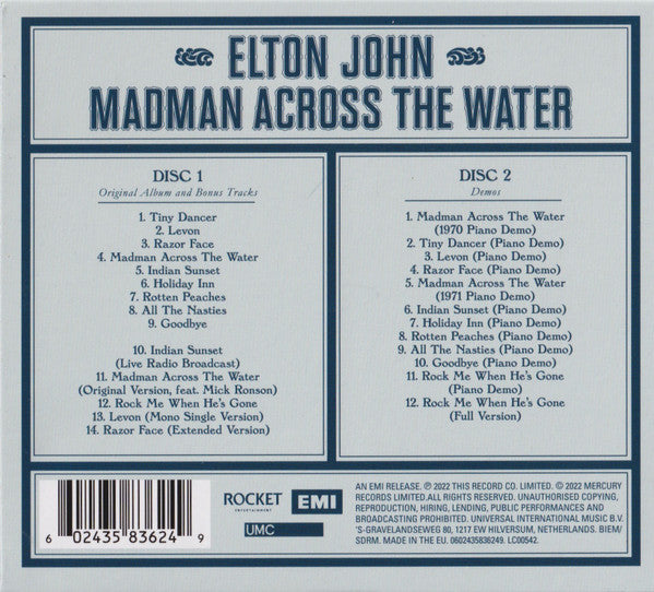 Elton John : Madman Across The Water (CD, Album, Mono, RM + CD + 50t)