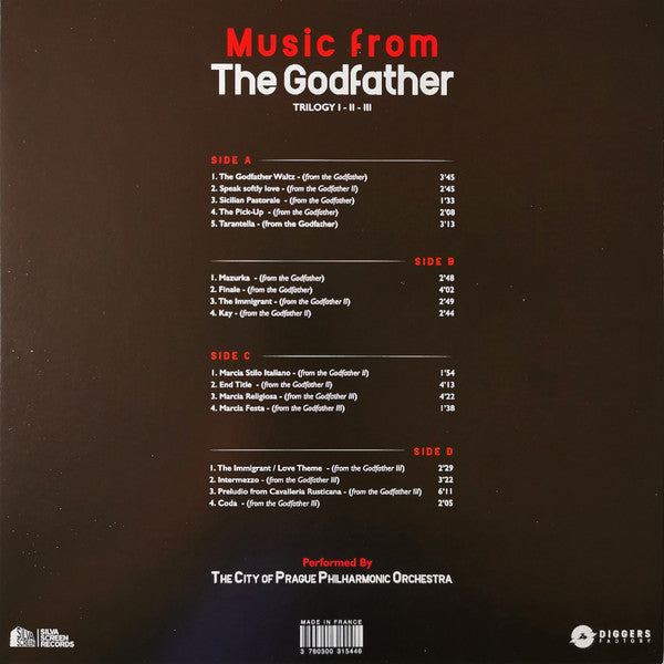 The City of Prague Philharmonic Orchestra : Music From The Godfather - Trilogy I - II - III (2xLP, Album, Blo)