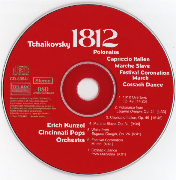 Tchaikovsky*, Erich Kunzel, Cincinnati Pops Orchestra : Tchaikovsky 1812 (CD)