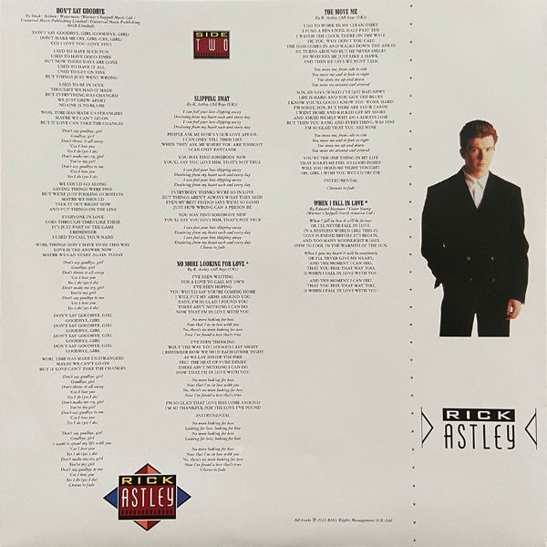 Rick Astley : Whenever You Need Somebody (LP, Album, RE, RM)