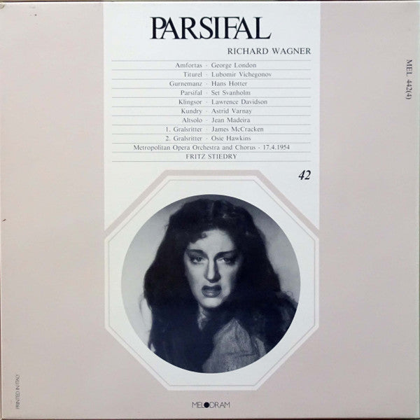 Richard Wagner*, George London (2), Lubomir Vichegonov, Hans Hotter, Set Svanholm, Lawrence Davidson, Astrid Varnay, Metropolitan Opera Chorus, The Metropolitan Opera House Orchestra, Fritz Stiedry : Parsifal, New York, 17 April 1954 (4xLP)