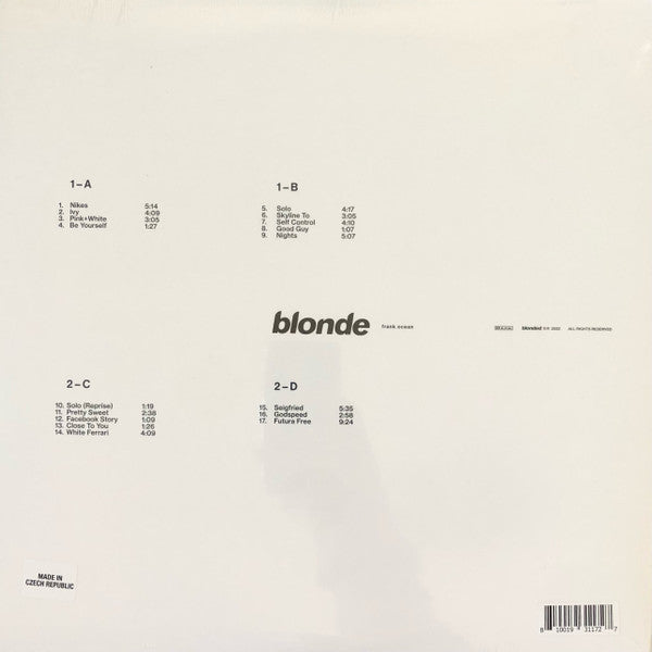 Frank Ocean : Blonde (2xLP, Album, RE)