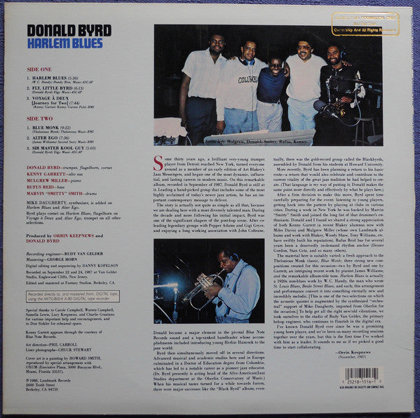 Donald Byrd : Harlem Blues (LP, Album)