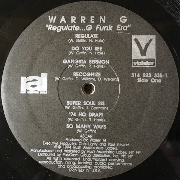 Warren G : Regulate... G Funk Era (LP, Album)