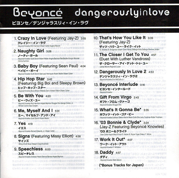 Beyoncé : Dangerously In Love (CD, Album, RP)