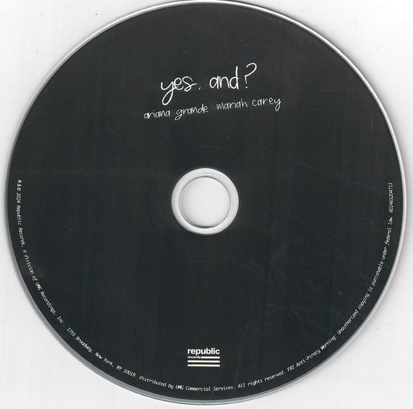 Ariana Grande, Mariah Carey : Yes, And? (CD, Single)