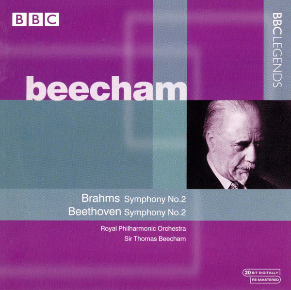 Beecham*, Brahms*, Beethoven* : Brahms: Symphony No. 2 / Beethoven: Symphony No. 2 (CD, Album, Mono, RM)