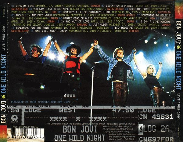 Bon Jovi : One Wild Night: Live 1985-2001 (CD, Album)