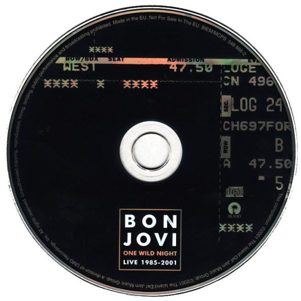 Bon Jovi : One Wild Night: Live 1985-2001 (CD, Album)