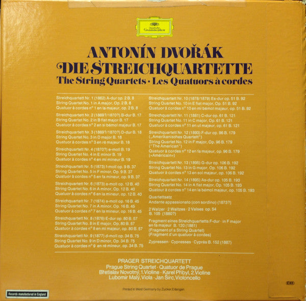 Antonín Dvořák / Prague String Quartet : The String Quartets (12xLP, Box)